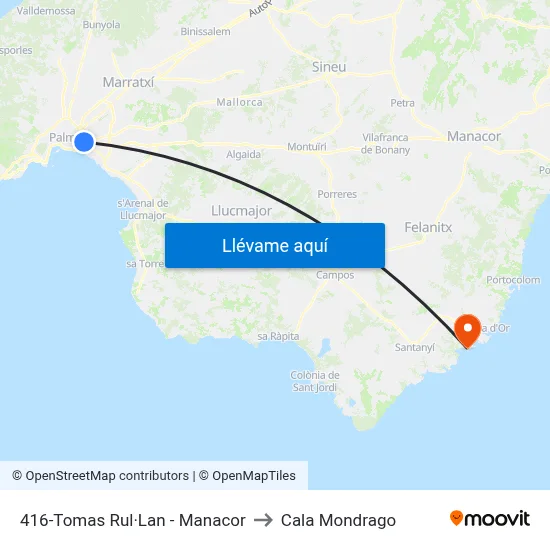 416-Tomas Rul·Lan - Manacor to Cala Mondrago map