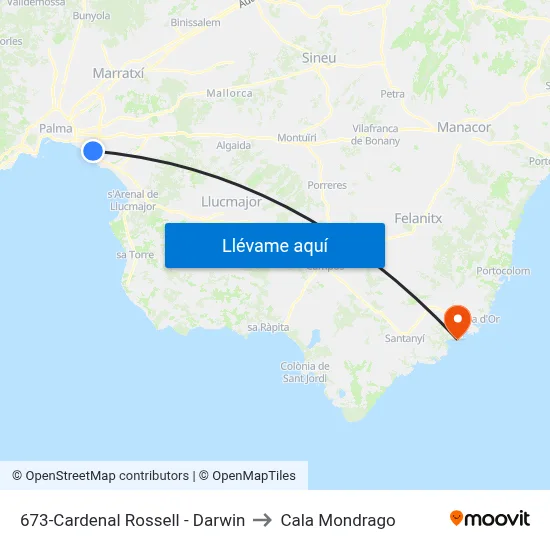673-Cardenal Rossell - Darwin to Cala Mondrago map