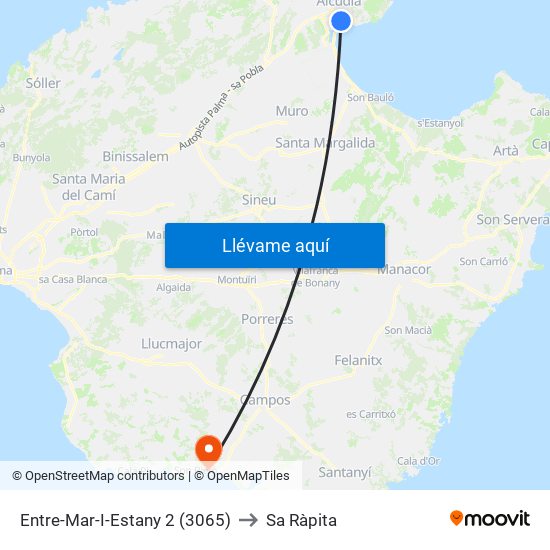 Entre-Mar-I-Estany 2 (3065) to Sa Ràpita map