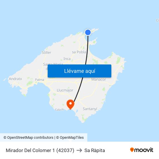 Mirador Del Colomer 1 (42037) to Sa Ràpita map