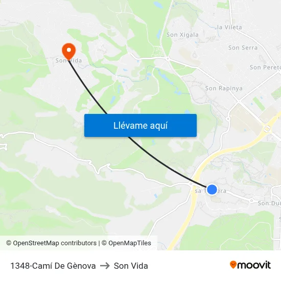 1348-Camí De Gènova to Son Vida map