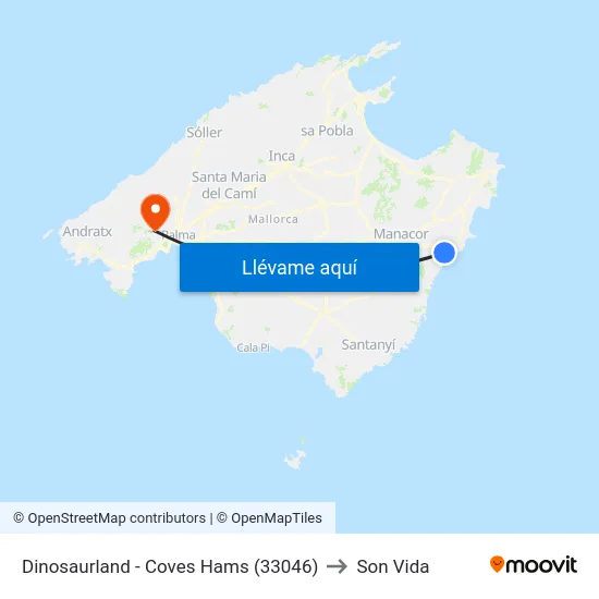 Dinosaurland - Coves Hams (33046) to Son Vida map