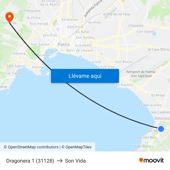 Dragonera 1 (31128) to Son Vida map