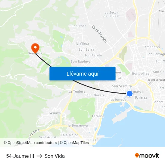 54-Jaume III to Son Vida map