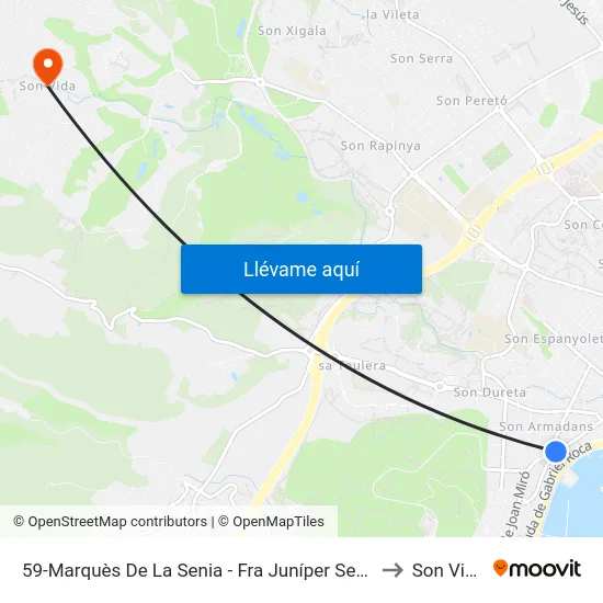 59-Marquès De La Senia - Fra Juníper Serra to Son Vida map