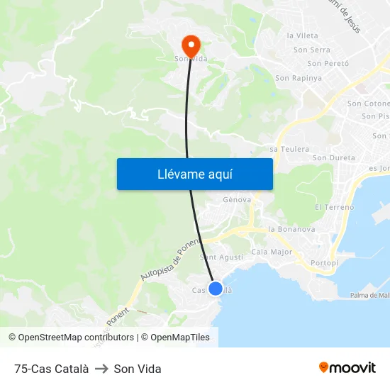 75-Cas Català to Son Vida map