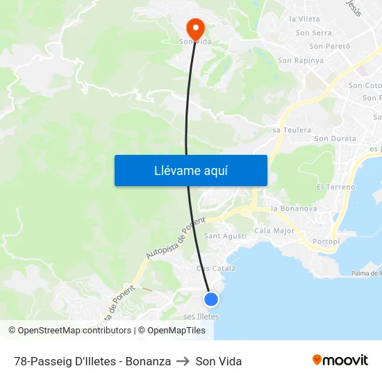 78-Passeig D'Illetes - Bonanza to Son Vida map