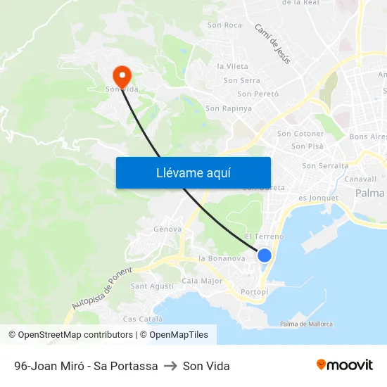 96-Joan Miró - Sa Portassa to Son Vida map