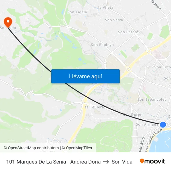 101-Marquès De La Senia - Andrea Doria to Son Vida map