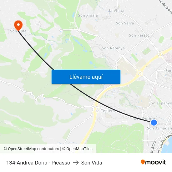 134-Andrea Doria - Picasso to Son Vida map