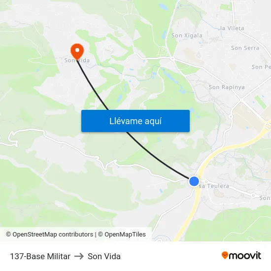137-Base Militar to Son Vida map
