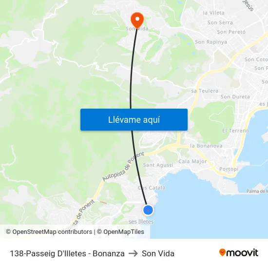 138-Passeig D'Illetes - Bonanza to Son Vida map