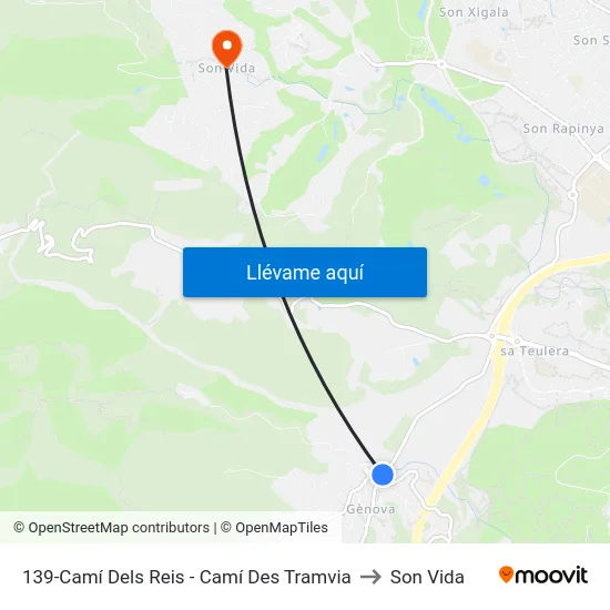 139-Camí Dels Reis - Camí Des Tramvia to Son Vida map