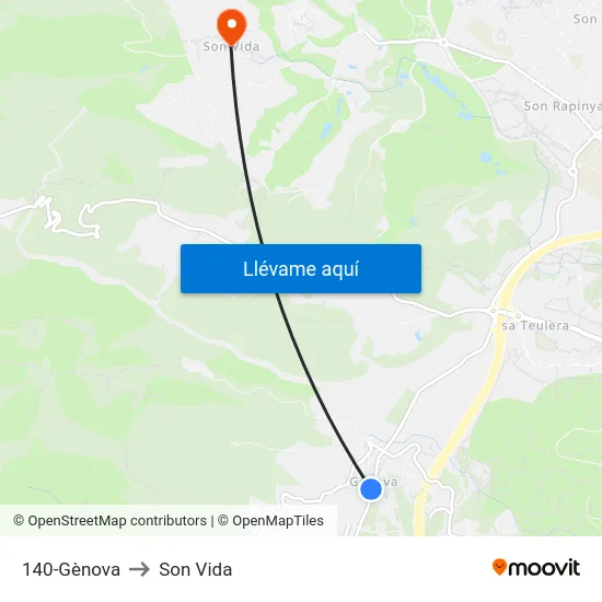 140-Gènova to Son Vida map