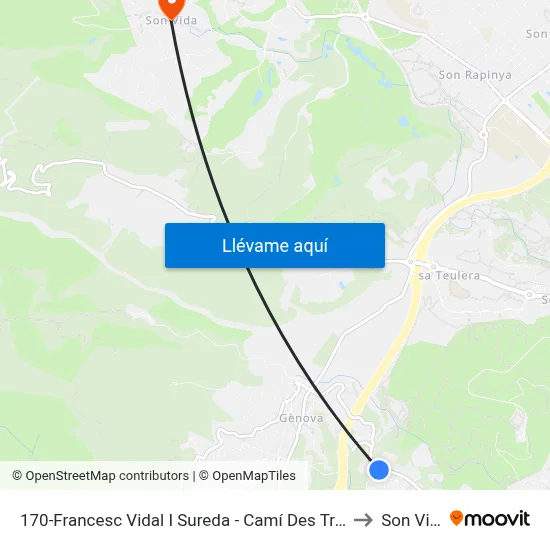 170-Francesc Vidal I Sureda - Camí Des Tramvia to Son Vida map