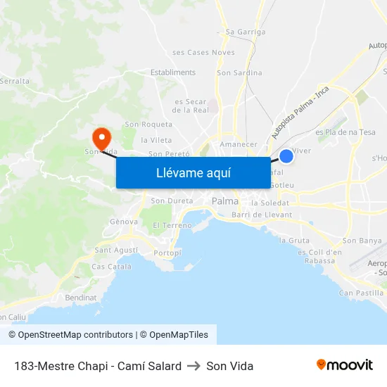 183-Mestre Chapi - Camí Salard to Son Vida map