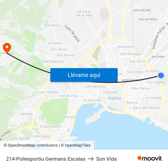 214-Poliesportiu Germans Escalas to Son Vida map