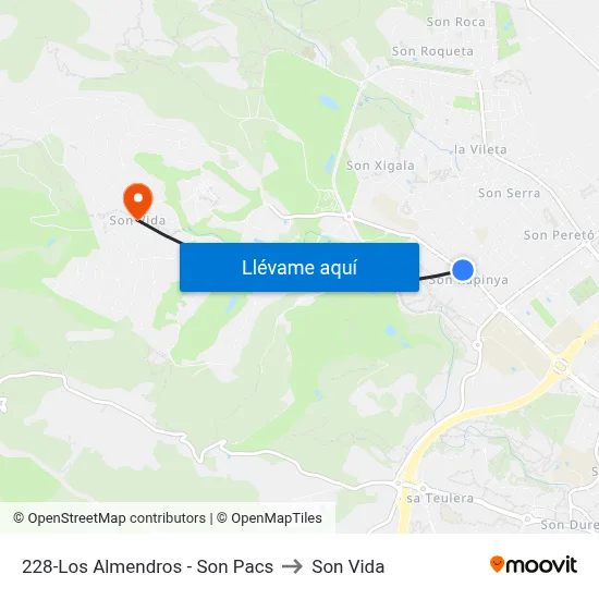 228-Los Almendros - Son Pacs to Son Vida map