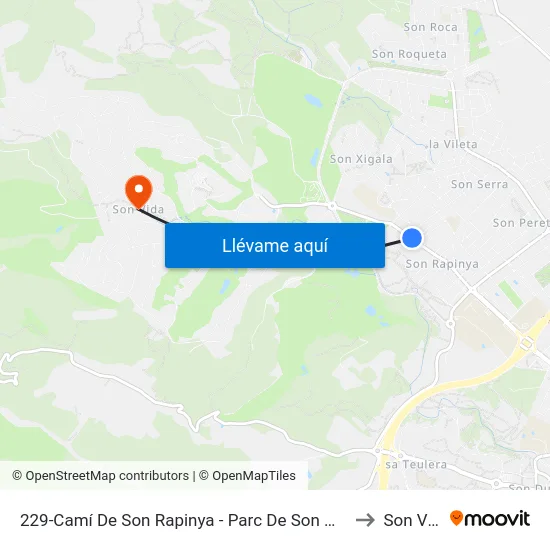 229-Camí De Son Rapinya - Parc De Son Muntaner to Son Vida map