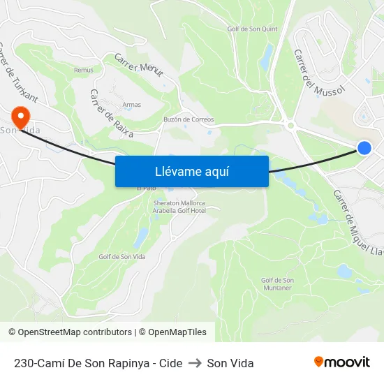 230-Camí De Son Rapinya - Cide to Son Vida map