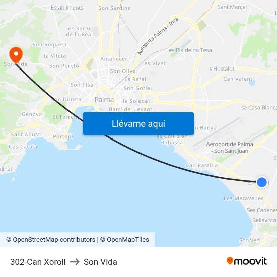 302-Can Xoroll to Son Vida map