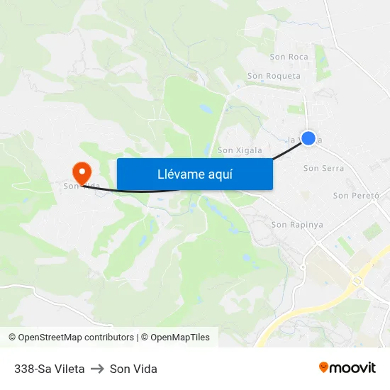 338-Sa Vileta to Son Vida map