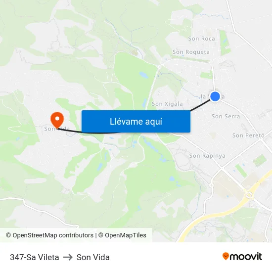 347-Sa Vileta to Son Vida map