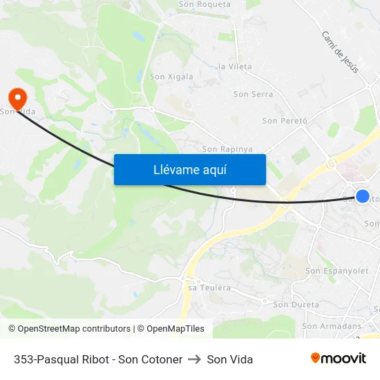 353-Pasqual Ribot - Son Cotoner to Son Vida map