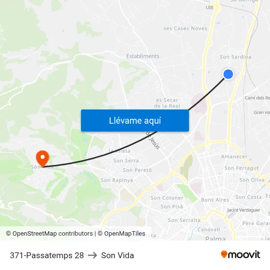 371-Passatemps  28 to Son Vida map