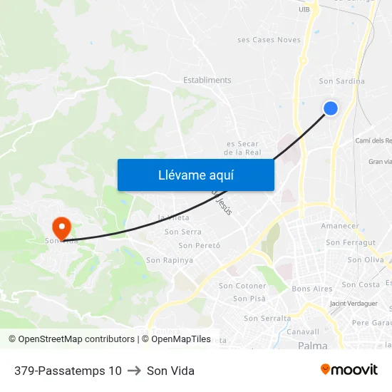 379-Passatemps  10 to Son Vida map