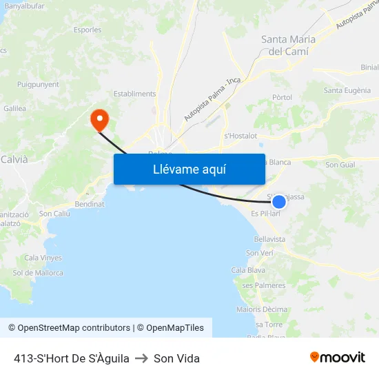 413-S'Hort De S'Àguila to Son Vida map