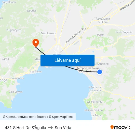 431-S'Hort De S'Àguila to Son Vida map