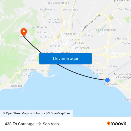 438-Es Carnatge to Son Vida map