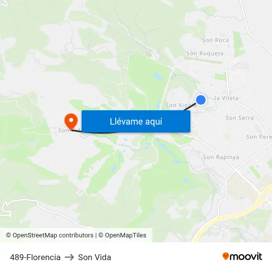 489-Florencia to Son Vida map