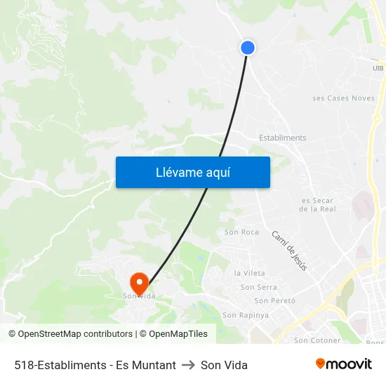 518-Establiments - Es Muntant to Son Vida map