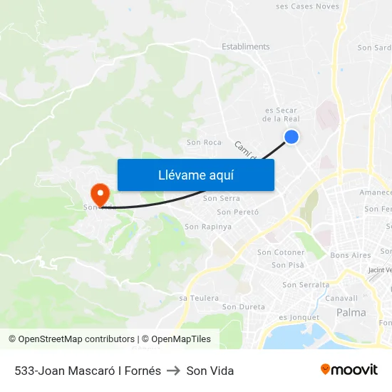 533-Joan Mascaró I Fornés to Son Vida map