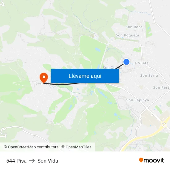 544-Pisa to Son Vida map