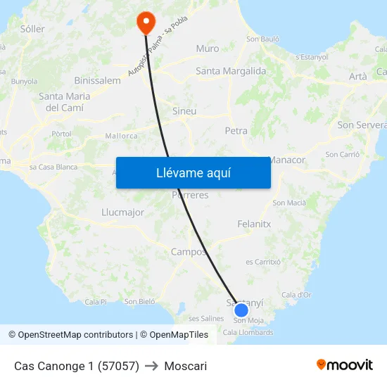 Cas Canonge 1 (57057) to Moscari map