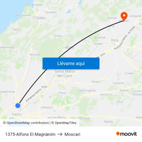 1375-Alfons El Magnànim to Moscari map