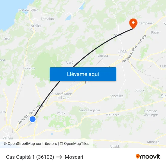 Cas Capità 1 (36102) to Moscari map