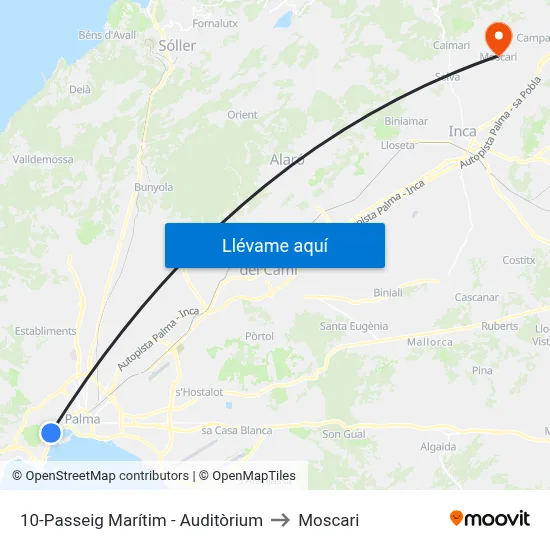 10-Passeig Marítim - Auditòrium to Moscari map