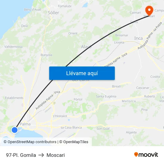 97-Pl. Gomila to Moscari map