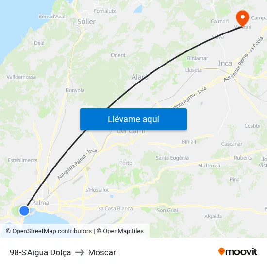 98-S'Aigua Dolça to Moscari map