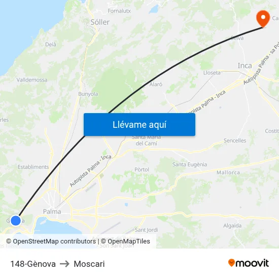 148-Gènova to Moscari map