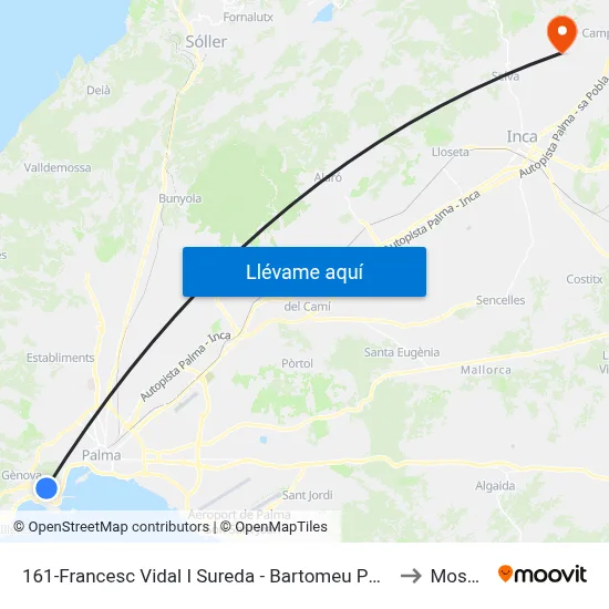 161-Francesc Vidal I Sureda - Bartomeu Pons I Coll to Moscari map