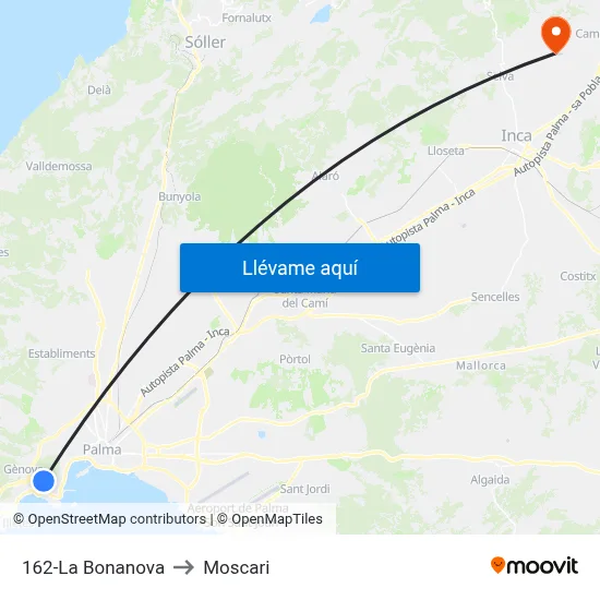 162-La Bonanova to Moscari map