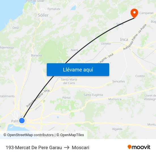 193-Mercat De Pere Garau to Moscari map