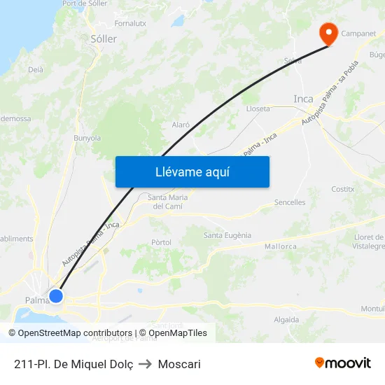 211-Pl. De Miquel Dolç to Moscari map