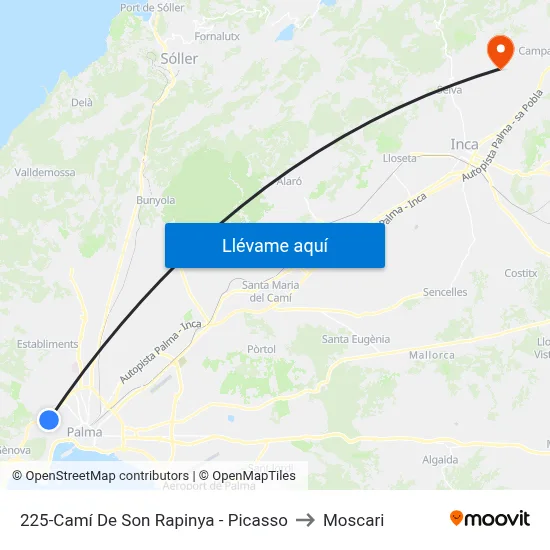 225-Camí De Son Rapinya - Picasso to Moscari map