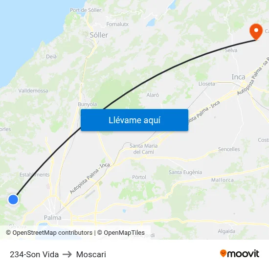 234-Son Vida to Moscari map